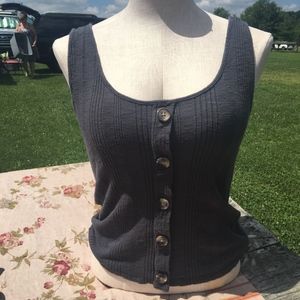 Charcoal Ribbed American Eagle Tank Top